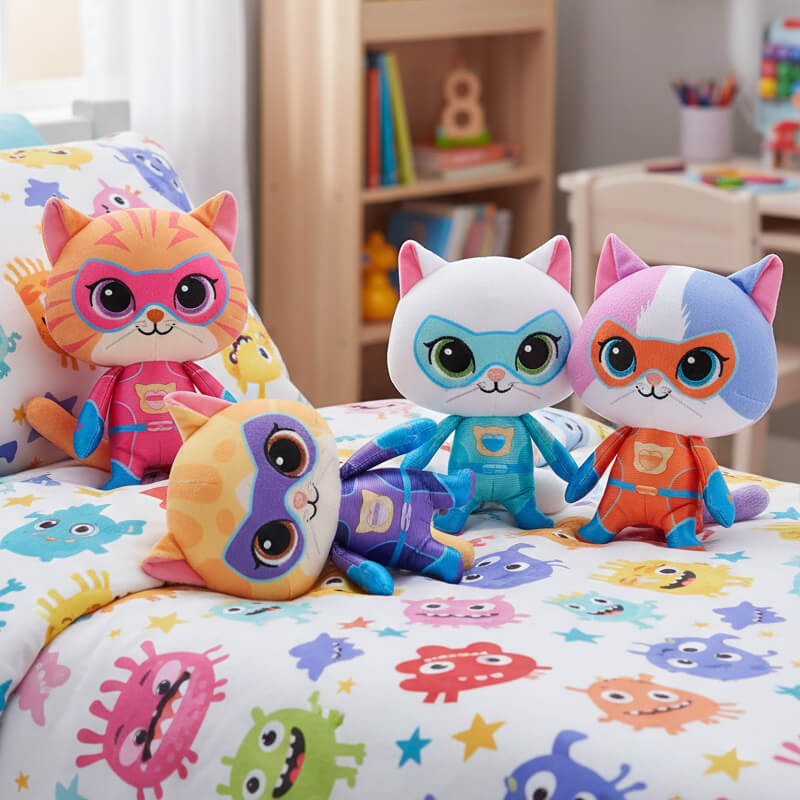 Super Kitties plush characters